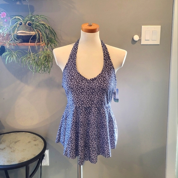 Floral Halter Bathing Suit Top - Picture 1 of 5